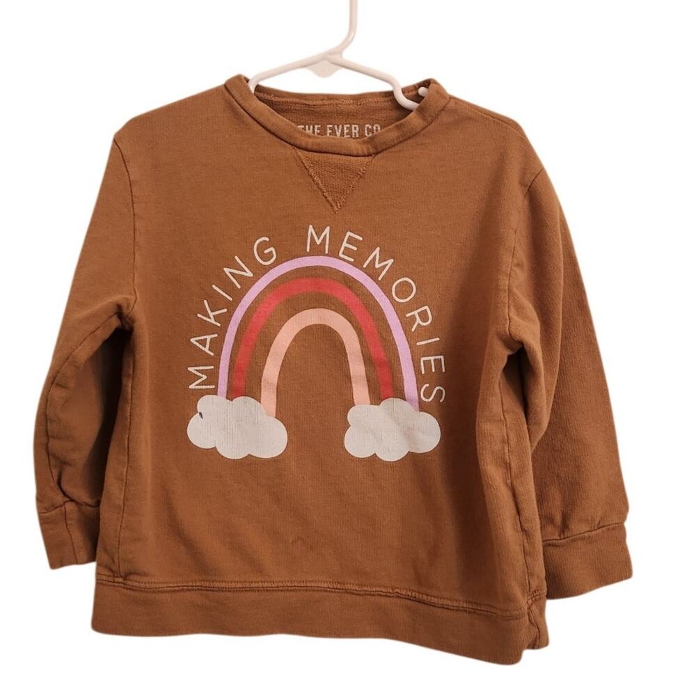 The Ever Co. Girls Sweatshirt "Making Memories" Rainbow Brown 2/3